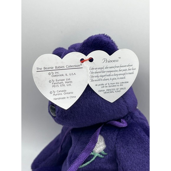 RARE Ty Beanie Babies Princess The Bear - Picture 2 of 4